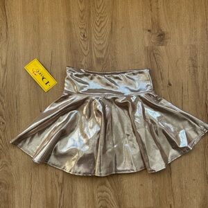 Girl’s Dori Creations Lame Metallic Gold Skort Size 12/14 New with Tags